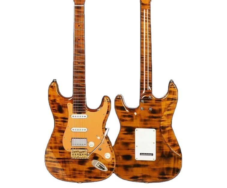 Factory Direct Sale OEM Custom Jazz Semi Hollow Body 22 Frets Vintage Color Left Handed Electric Guitar