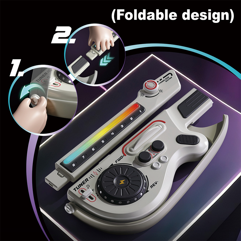 Hot Selling Learning Educational Gifts Cartoon ABS Plastic Multifunctional Children Electric DJ Guitars Musical Toy Instruments