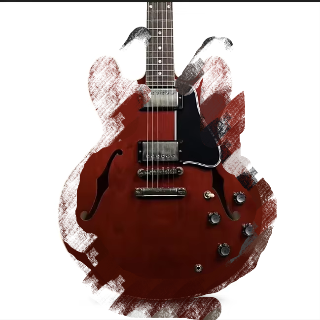 Cherry Red Semi-Hollow Electric Guitar