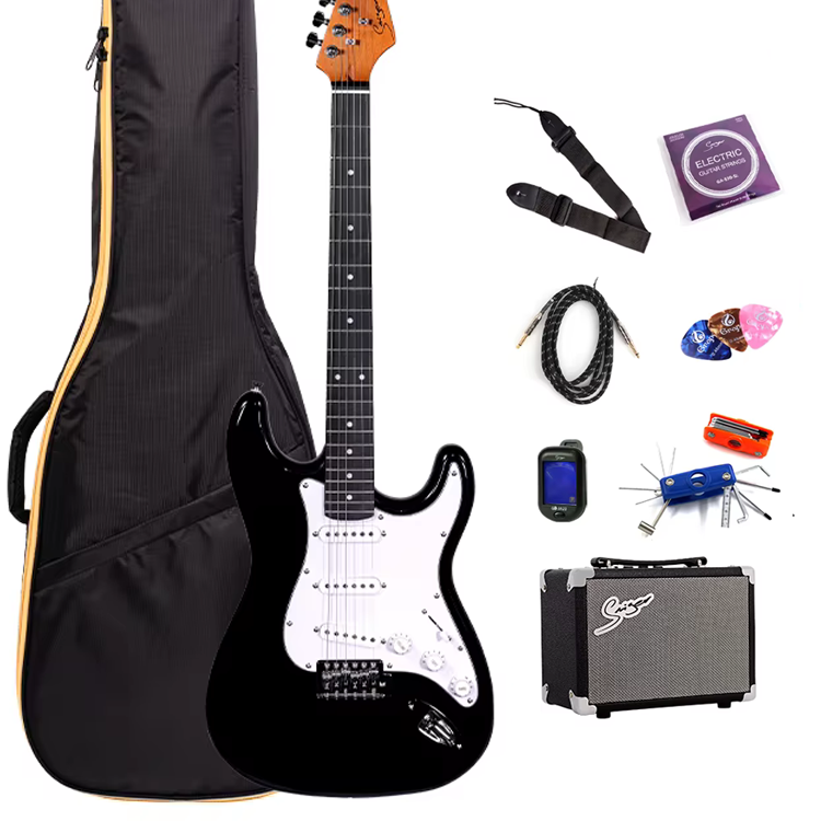 SMIGER L-G1M Brand Made in China E-shop Wholesale Price Custom Beginner St Electric Guitar Kit Pack with Guitar Amplifier