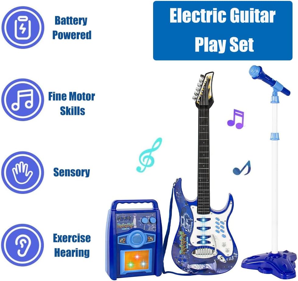 Kids Electric Musical Guitar Toy With Speakers and Microphone Combination