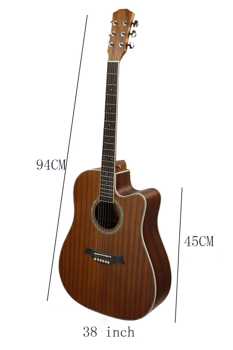 Paisen High Quality 38 Inch Solid Sapele Acoustic Guitar 6 Strings Folk Guitar for Kids