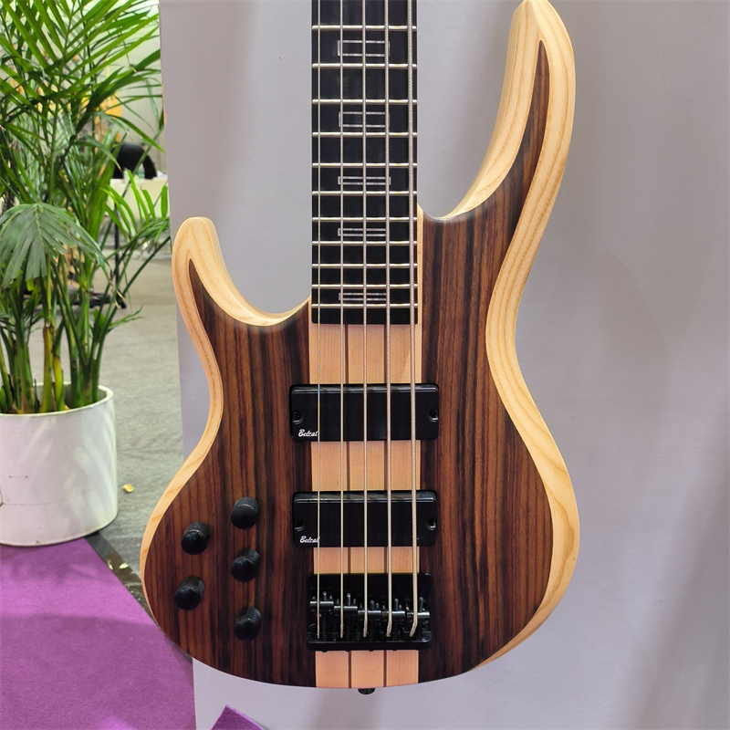 High Quality Neck Through Body Left Hand Electric Bass Guitar, Active Pickup