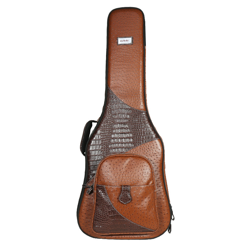 Wholesale Deluxe Brown Ostrich Leather Acoustic Guitar Gig