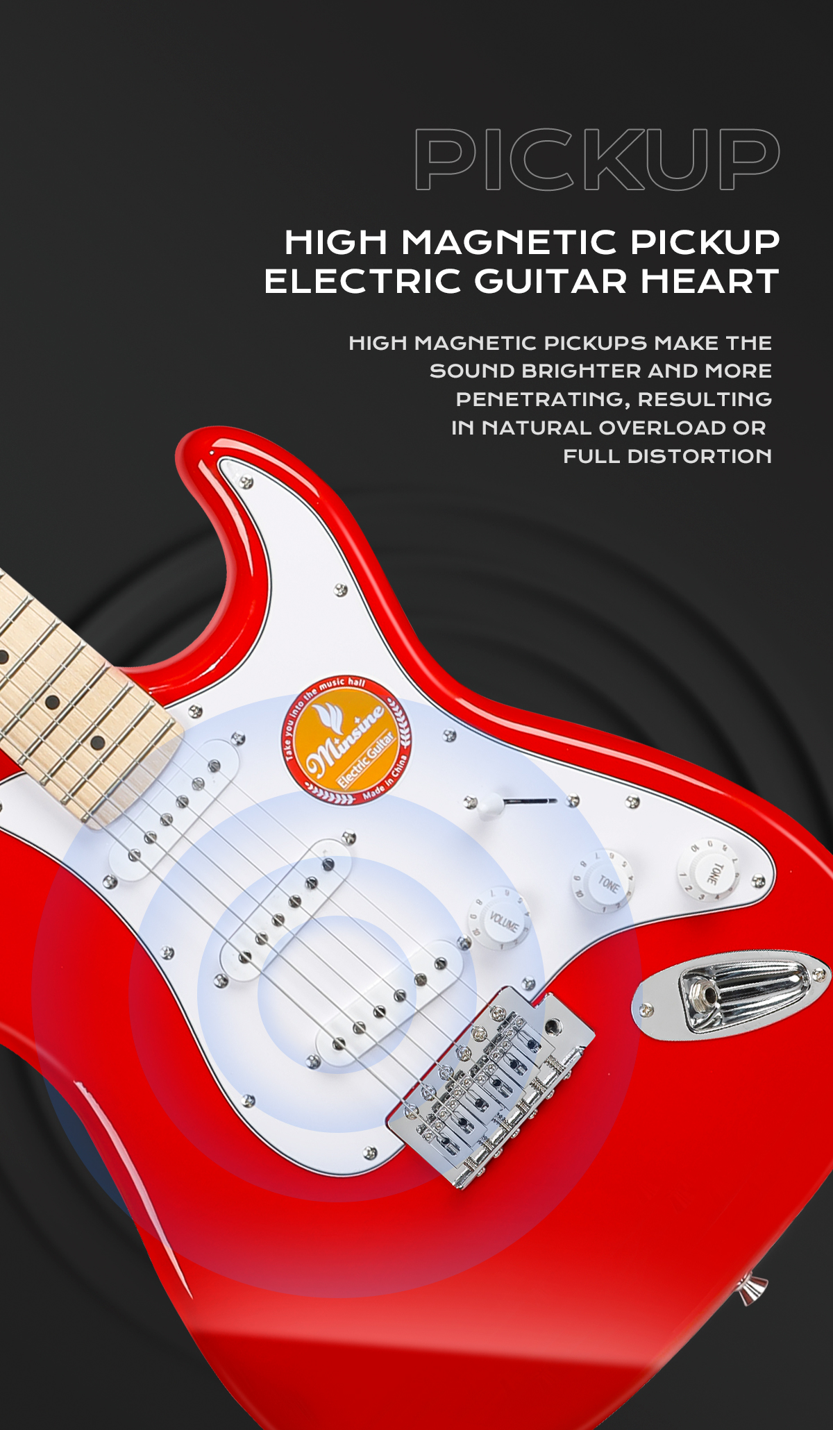 Popular Entry Level 22 Frets SSS Pickup Electric Guitar Pack for Beginner Players