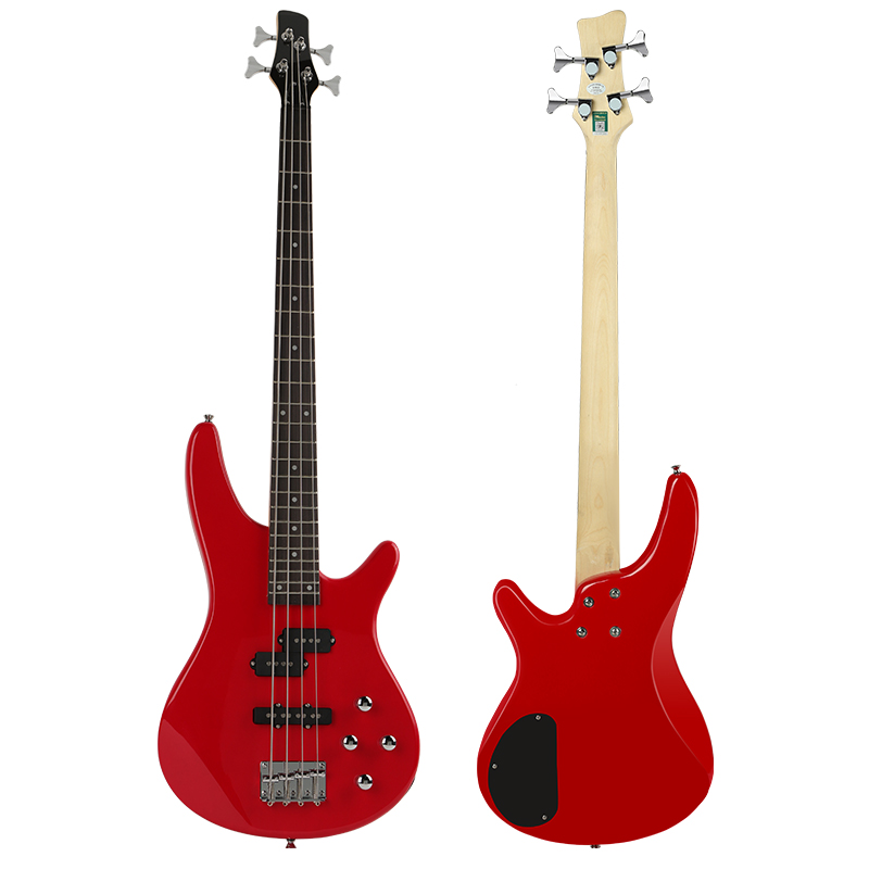 OEM/ODM Cheap 4-String Electric Bass Guitar 3 Single Coil Pickups Maple Neck Rosewood Fingerboard Basswood Body Model IB Minsine
