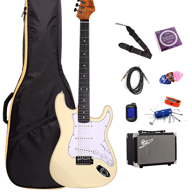 SMIGER L-G1M Brand Made in China E-shop Wholesale Price Custom Beginner St Electric Guitar Kit Pack with Guitar Amplifier