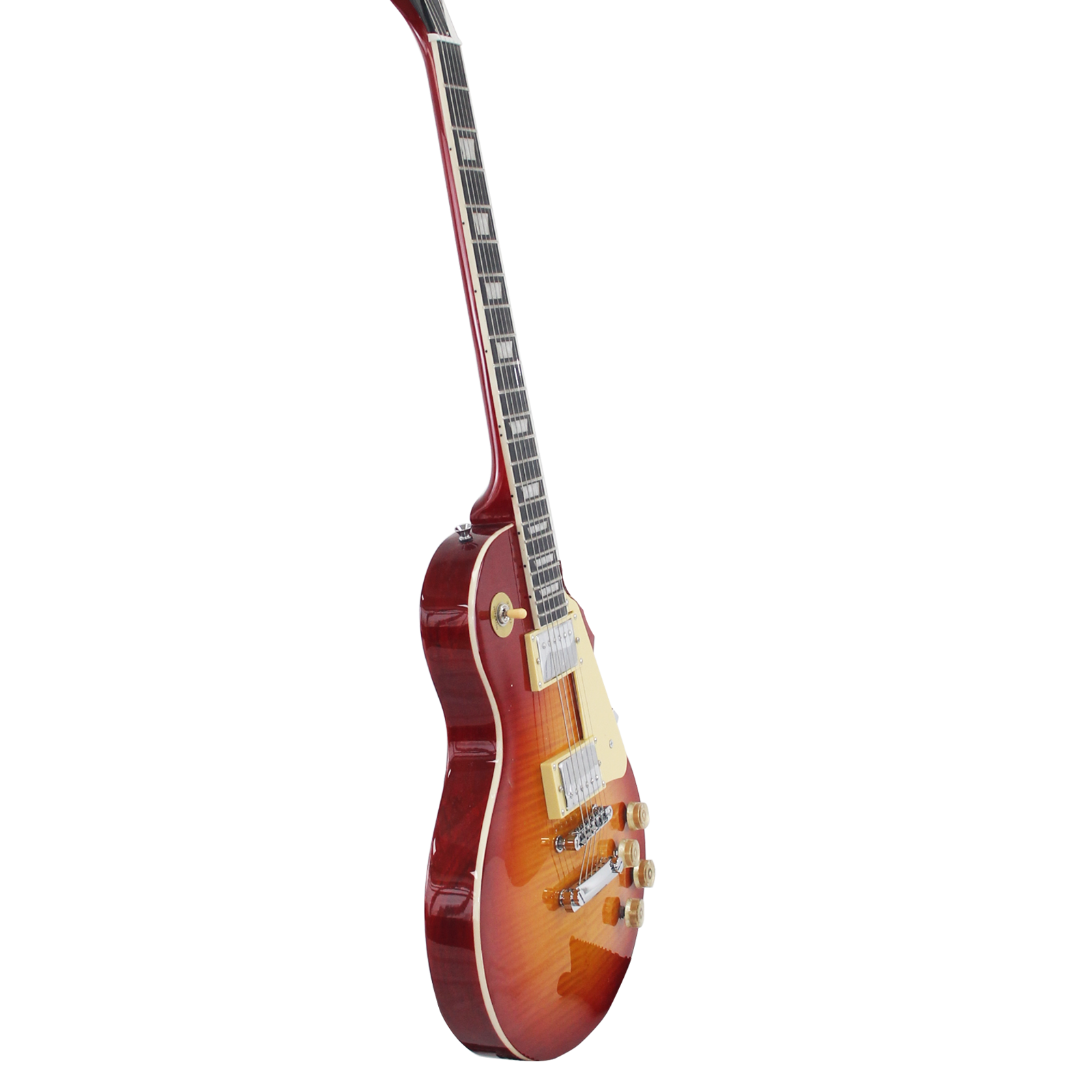 Moq 1 Set-in Lp Style Color Oem Gold Top Mahogany Body Electronic Guitar with Flame