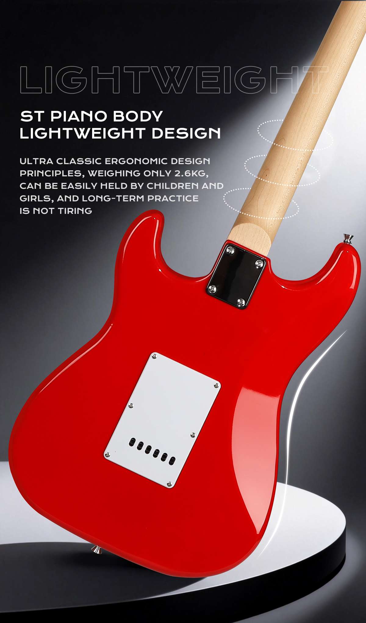 Popular Entry Level 22 Frets SSS Pickup Electric Guitar Pack for Beginner Players