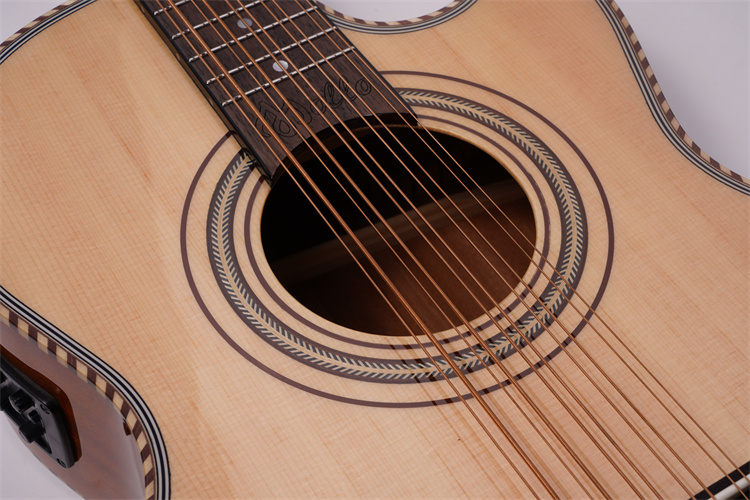 Factory Direct Sale 10-String Acoustic Guitar Bajo Quinto Florentine Mexican Style Spruce Top Mahogany Rosewood Fingerboard