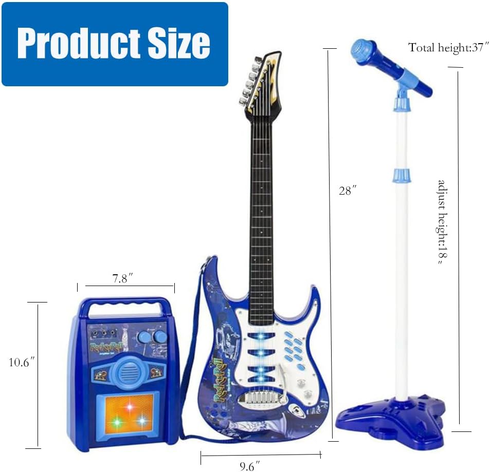 Kids Electric Musical Guitar Toy With Speakers and Microphone Combination