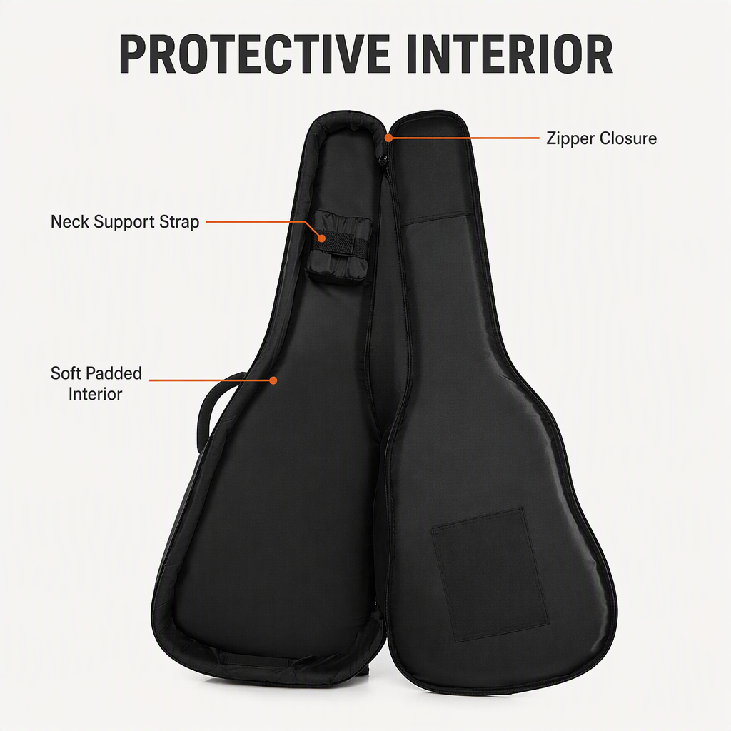 Factory Wholesale Custom Logo No MOQ 40 Inch 41 Inch Acoustic Guitar Bag Waterproof Guitar Case Soft Light Weight Guitar Gig Bag