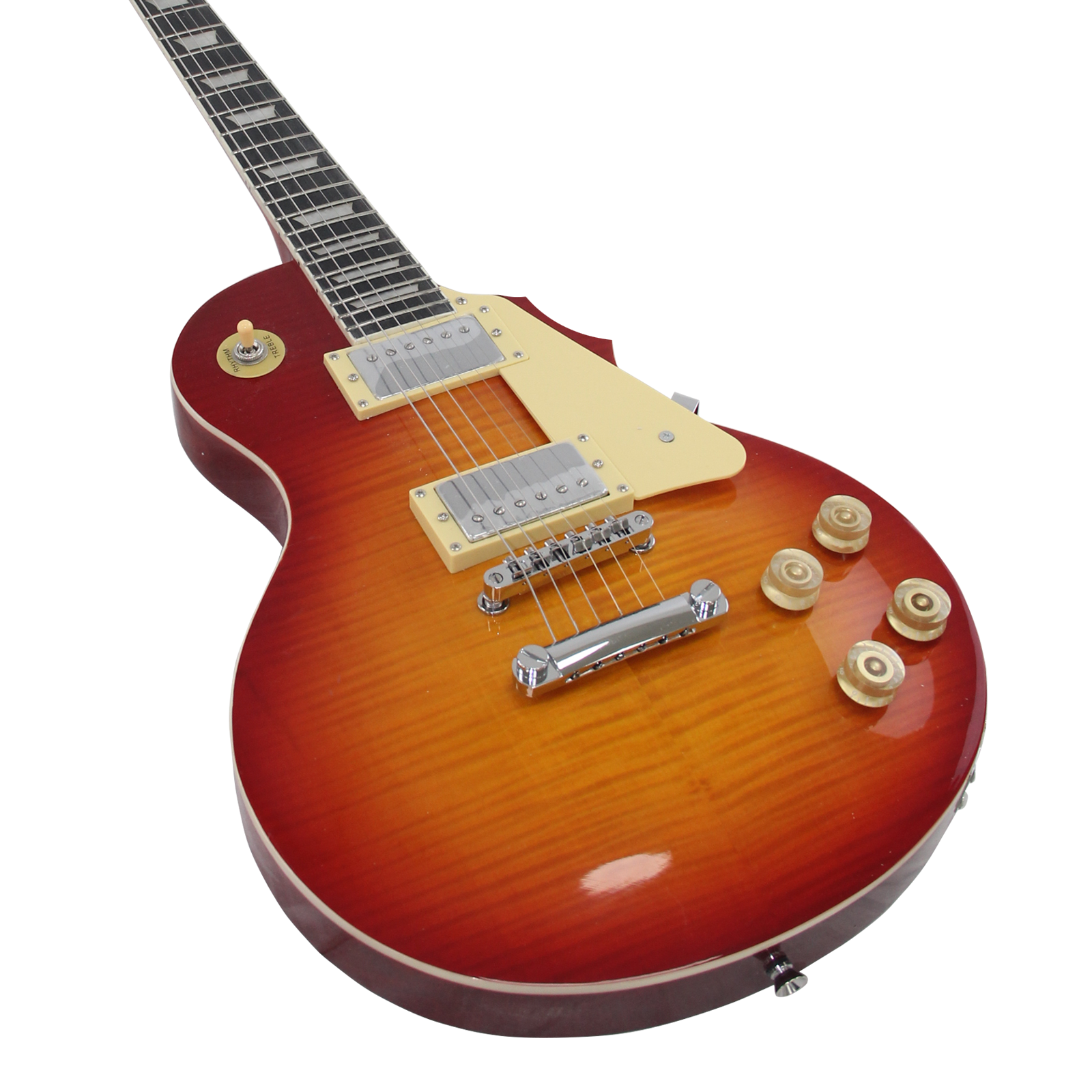Moq 1 Set-in Lp Style Color Oem Gold Top Mahogany Body Electronic Guitar with Flame