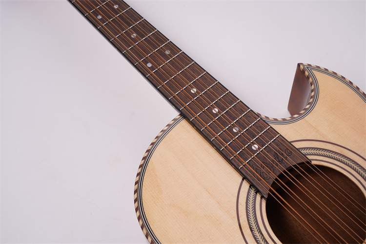 Factory Direct Sale 10-String Acoustic Guitar Bajo Quinto Florentine Mexican Style Spruce Top Mahogany Rosewood Fingerboard