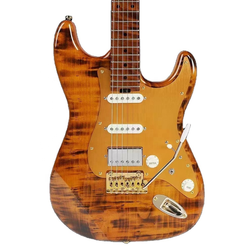 Factory Direct Sale OEM Custom Jazz Semi Hollow Body 22 Frets Vintage Color Left Handed Electric Guitar