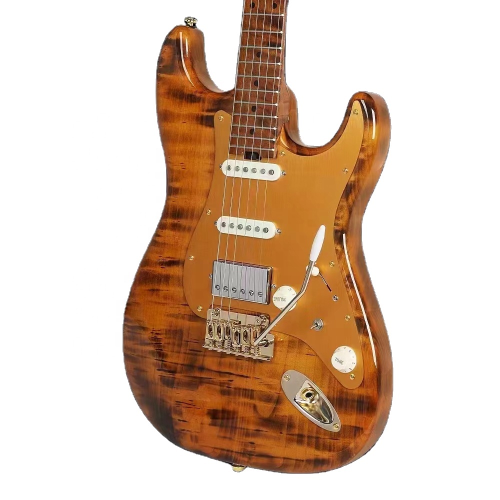 Factory Direct Sale OEM Custom Jazz Semi Hollow Body 22 Frets Vintage Color Left Handed Electric Guitar