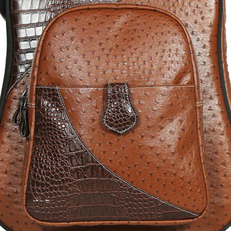 Wholesale Deluxe Brown Ostrich Leather Acoustic Guitar Gig