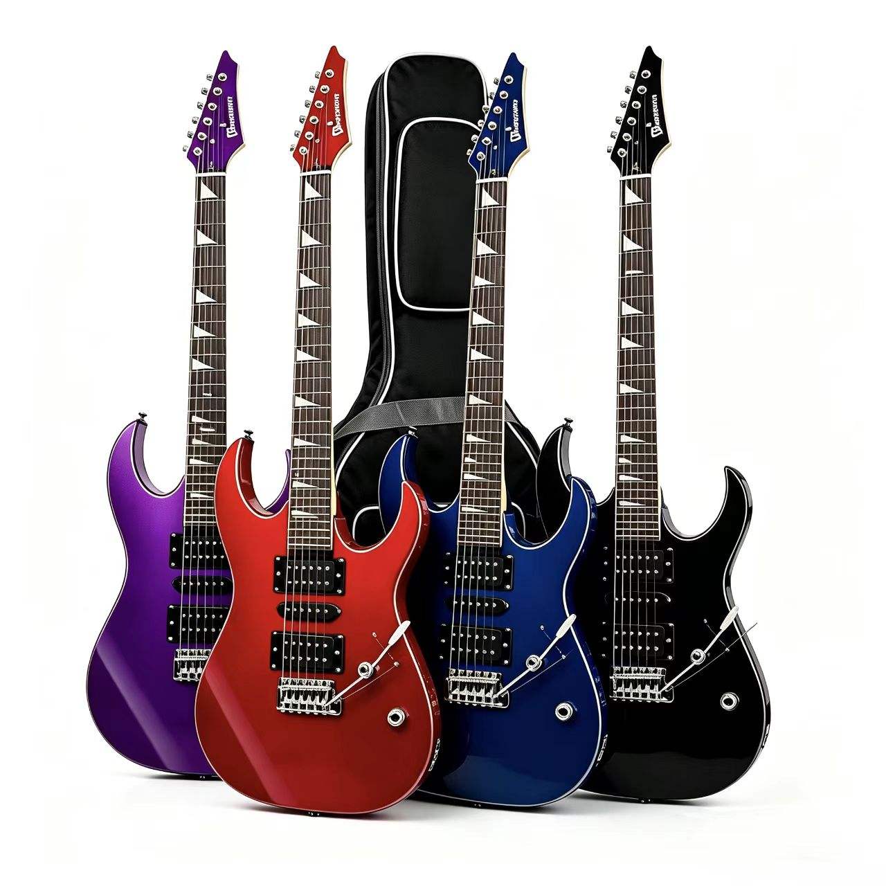 39 Inch Basswood Electric Guitar Complete Kit 6 Strings With Gig Bag Cable Picks Wrench Student Practice Musical Instrument Set