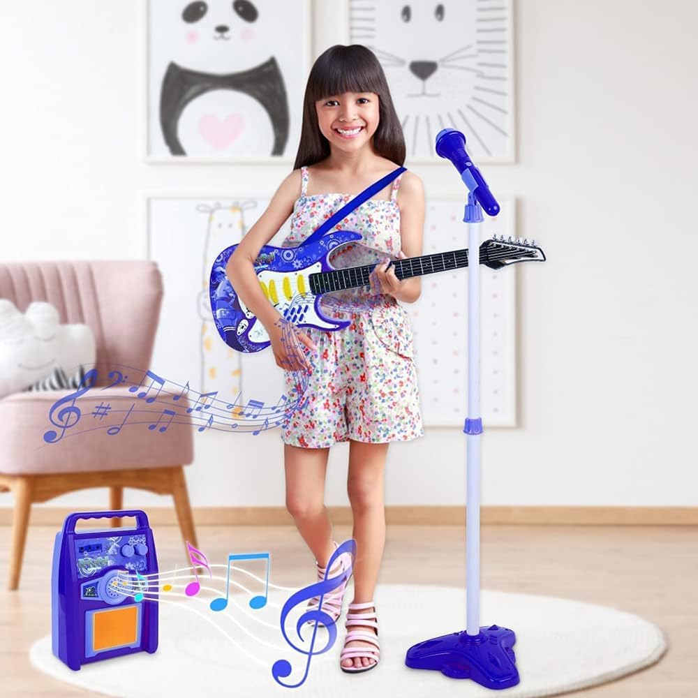 Kids Electric Musical Guitar Toy With Speakers and Microphone Combination