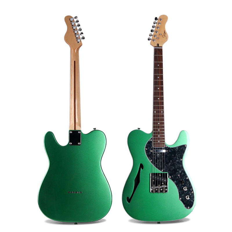 S-G17/S-G18 Semi Hollow F Hole TL Electric Guitar Solid Mahogany Body Active Pickups Semi Matte Finish 6 String Factory