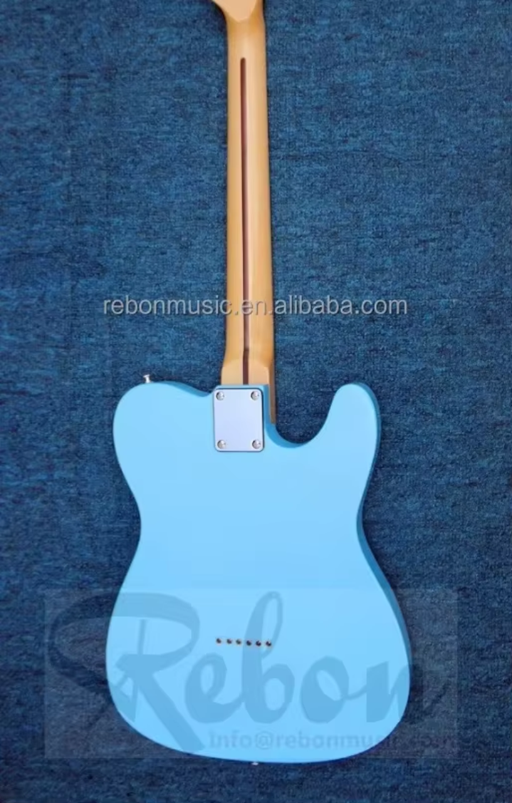 Weifang Rebon 6 String Left Hand Surf Blue TL Electric Guitar