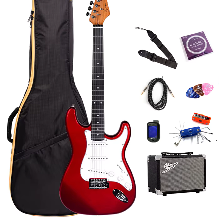 SMIGER L-G1M Brand Made in China E-shop Wholesale Price Custom Beginner St Electric Guitar Kit Pack with Guitar Amplifier