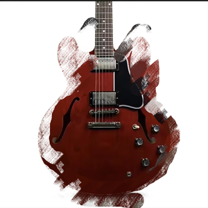 Cherry Red Semi-Hollow Electric Guitar