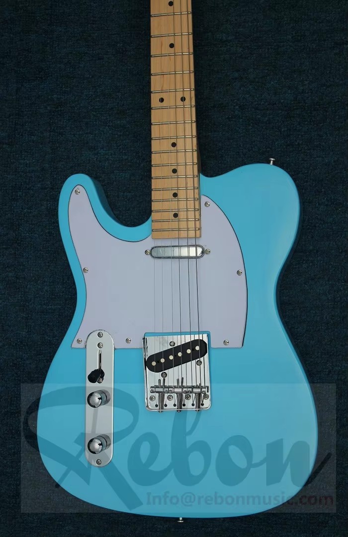 Weifang Rebon 6 String Left Hand Surf Blue TL Electric Guitar
