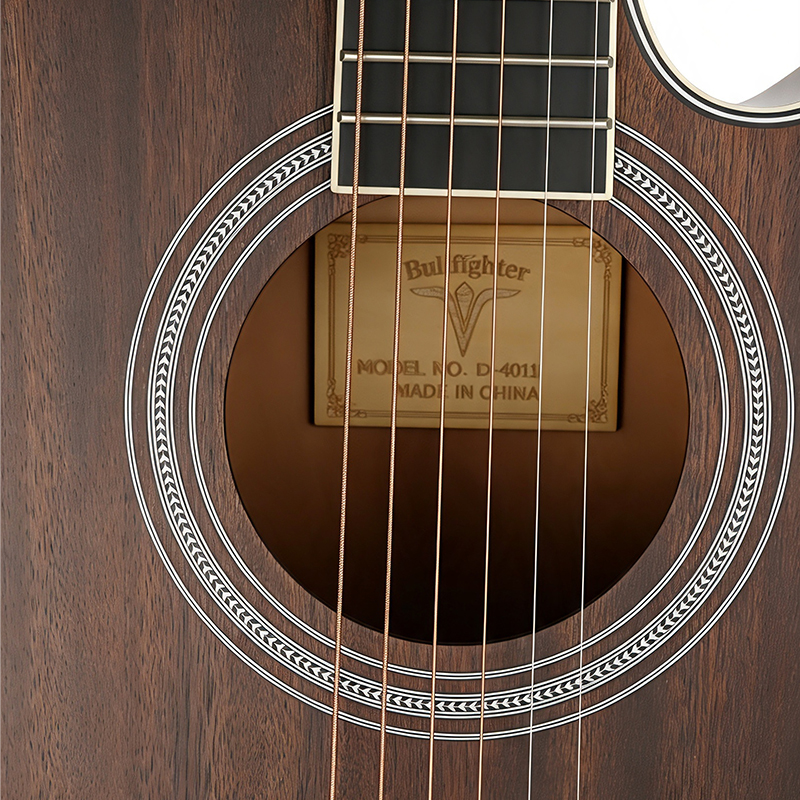 Bullfighter D-4015 Custom Brand Acoustic Guitar Wholesale Price Cutaway Mahogany Sapele with Rosewood Back/Side Manhogany