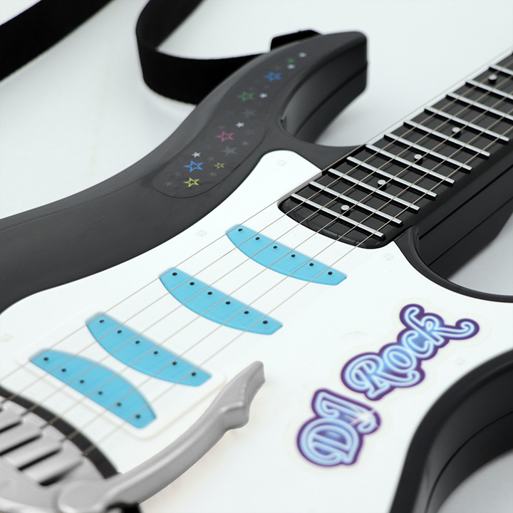 D.J. Toys CG09 Custom Rock Style Electric Guitar Kids 6 Real Strings Battery Operated Educational Toy ABS Plastic Pink 8+ Years