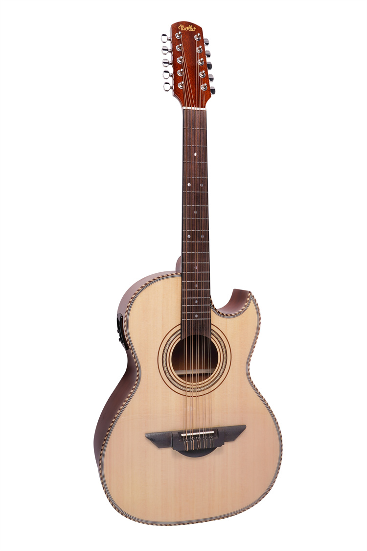 Factory Direct Sale 10-String Acoustic Guitar Bajo Quinto Florentine Mexican Style Spruce Top Mahogany Rosewood Fingerboard