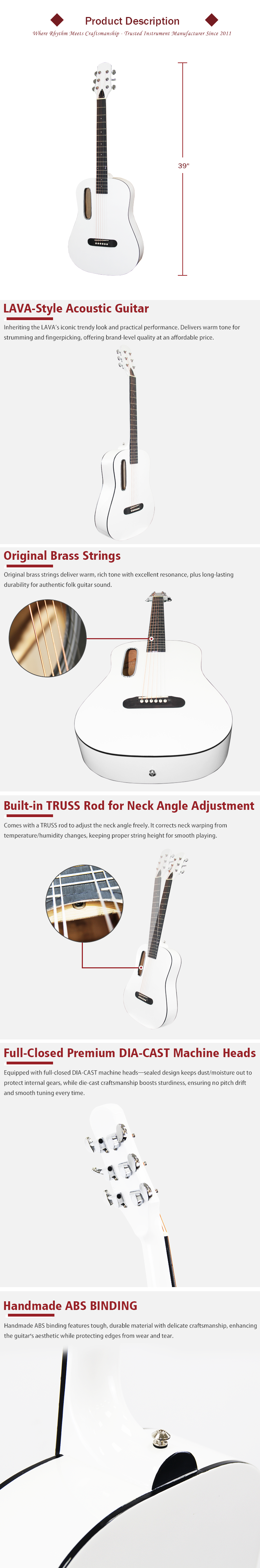 Lava Style Acoustic Guitar Features