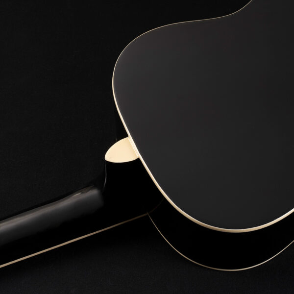 Back profile of JJ43 guitar in gloss black