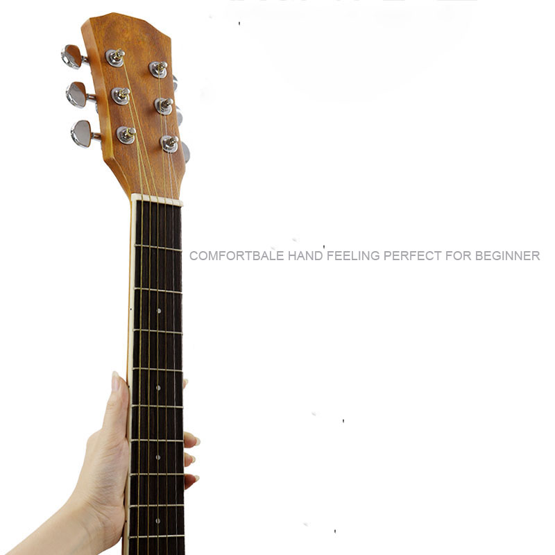 Paisen High Quality 38 Inch Solid Sapele Acoustic Guitar 6 Strings Folk Guitar for Kids