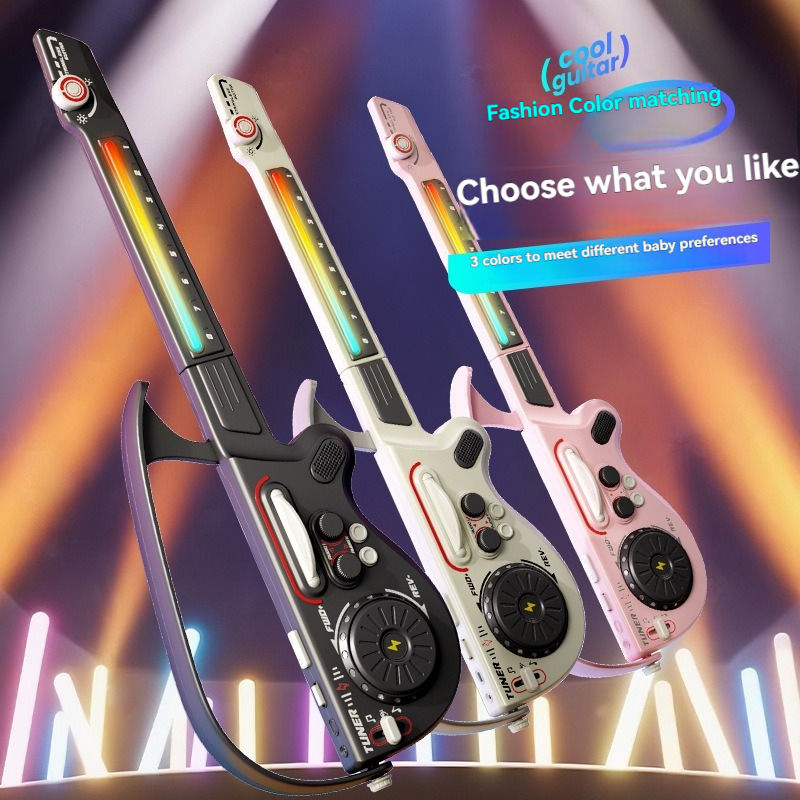 Best-selling Kids Educational Multifunctional DJ Guitar Toy version Foldable Electric Musical Instruments for children