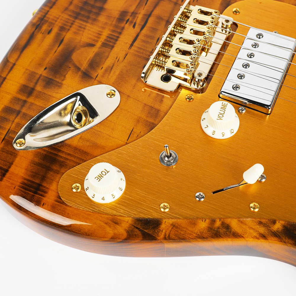 Factory Direct Sale OEM Custom Jazz Semi Hollow Body 22 Frets Vintage Color Left Handed Electric Guitar