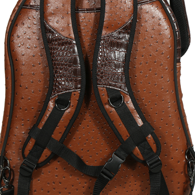 Wholesale Deluxe Brown Ostrich Leather Acoustic Guitar Gig