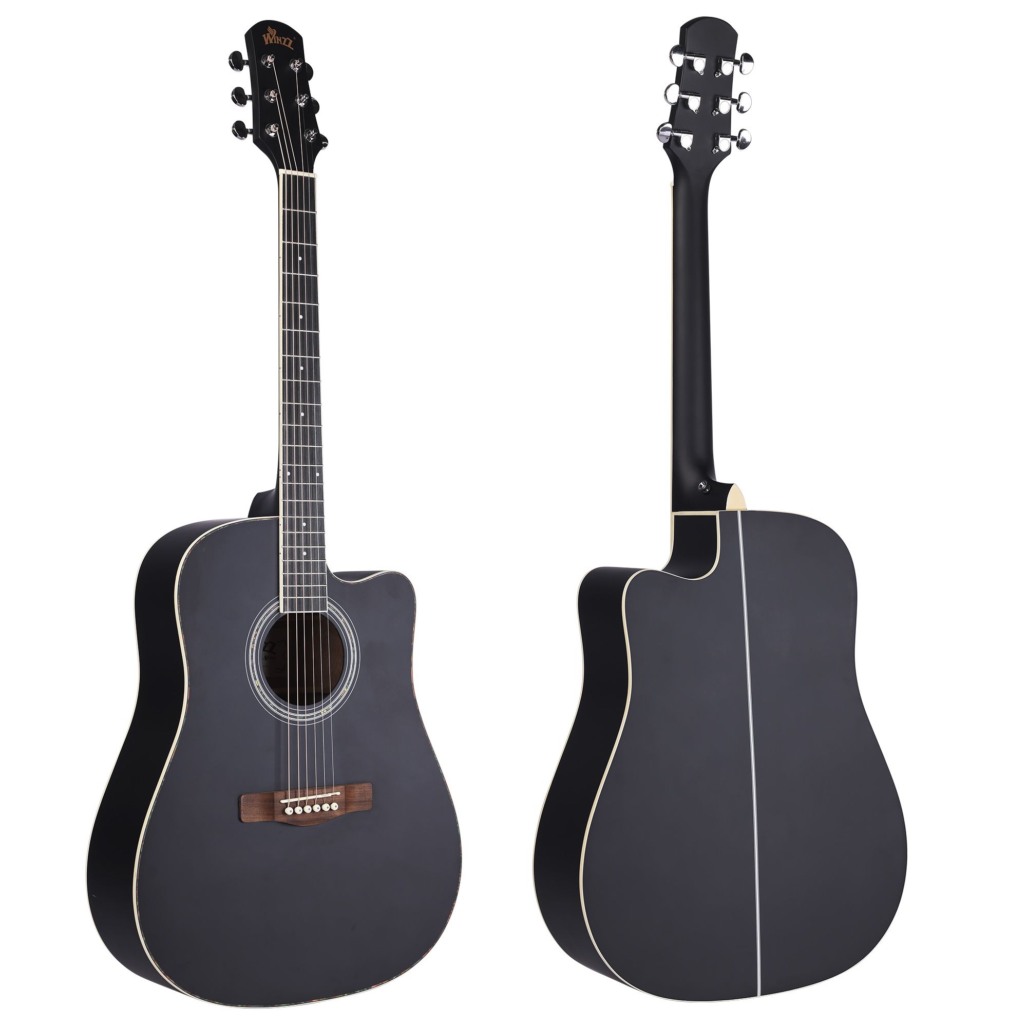 41-Inch Folk Acoustic Cutaway Guitar Package for Beginners Students Kids