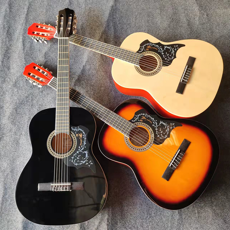 Full Size 39inch China Wholesale Natural Wood Color Classical Guitar Great Wood Practice Nylon Strings Guitar Classic