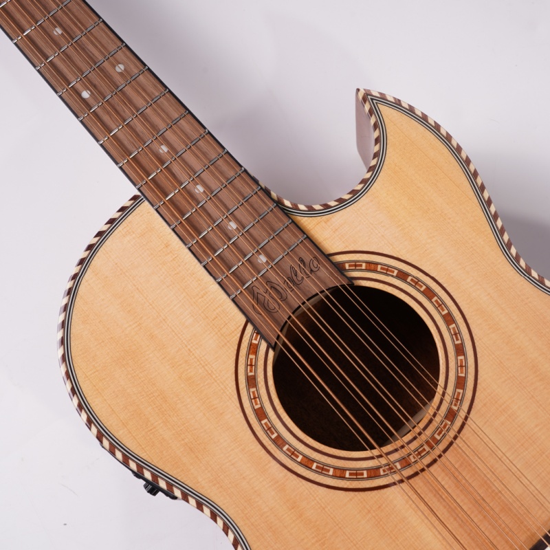 Factory Direct Travel Guitar - 10-String Acoustic Bajo Quinto Florentine Mexican Style Spruce Top Mahogany Fingerboard