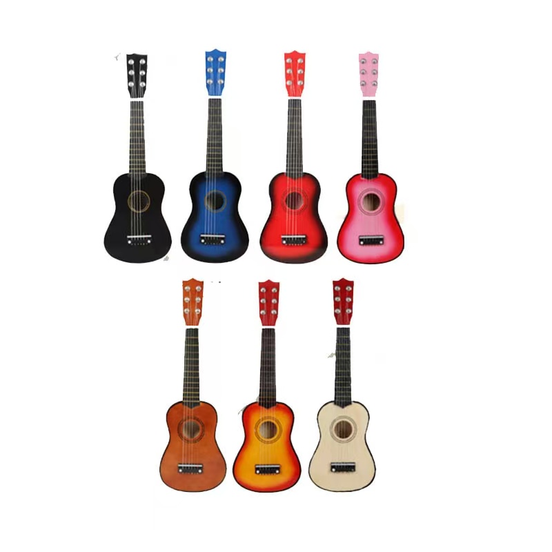 Wholesale 21 Inch Basswood Small Guitar 6 Strings Small Acoustic Guitar Musical Instruments for Children Kids Beginners Playing