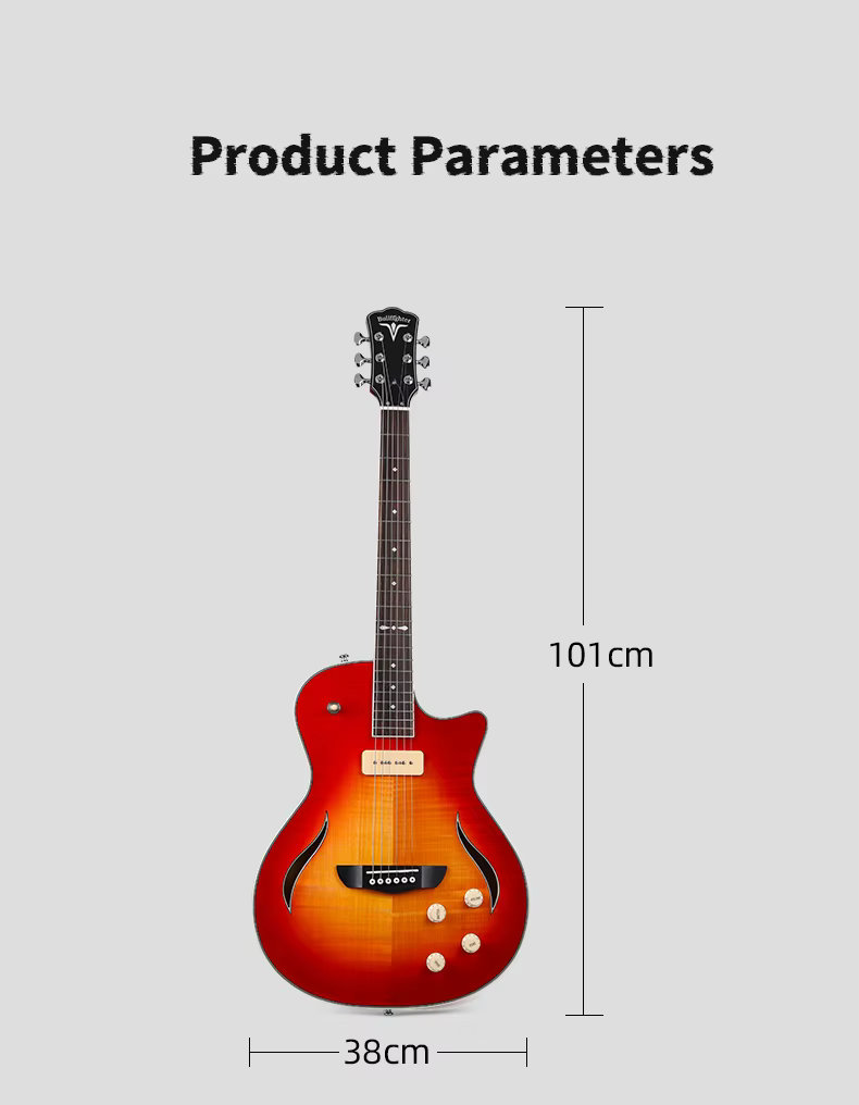 K11 Exquisite 5-String Semi-Hollow Jazz Guitar Poplar Body Indian Rosewood Neck Maple Fretboard for High Quality