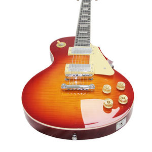 Moq 1 Set-in Lp Style Color Oem Gold Top Mahogany Body Electronic Guitar with Flame