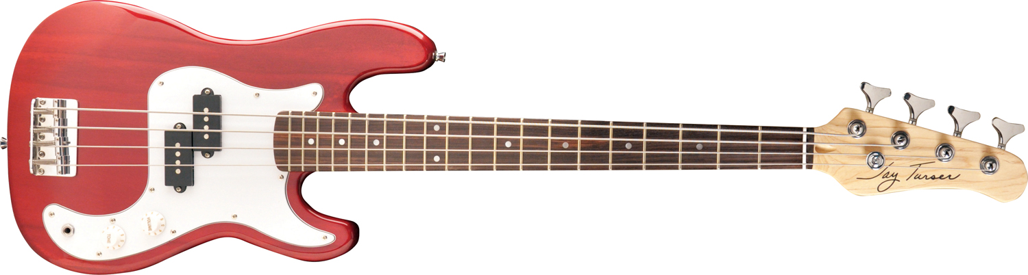 Jay Turser JTB-40 Electric Bass Guitar Trans Red Finish
