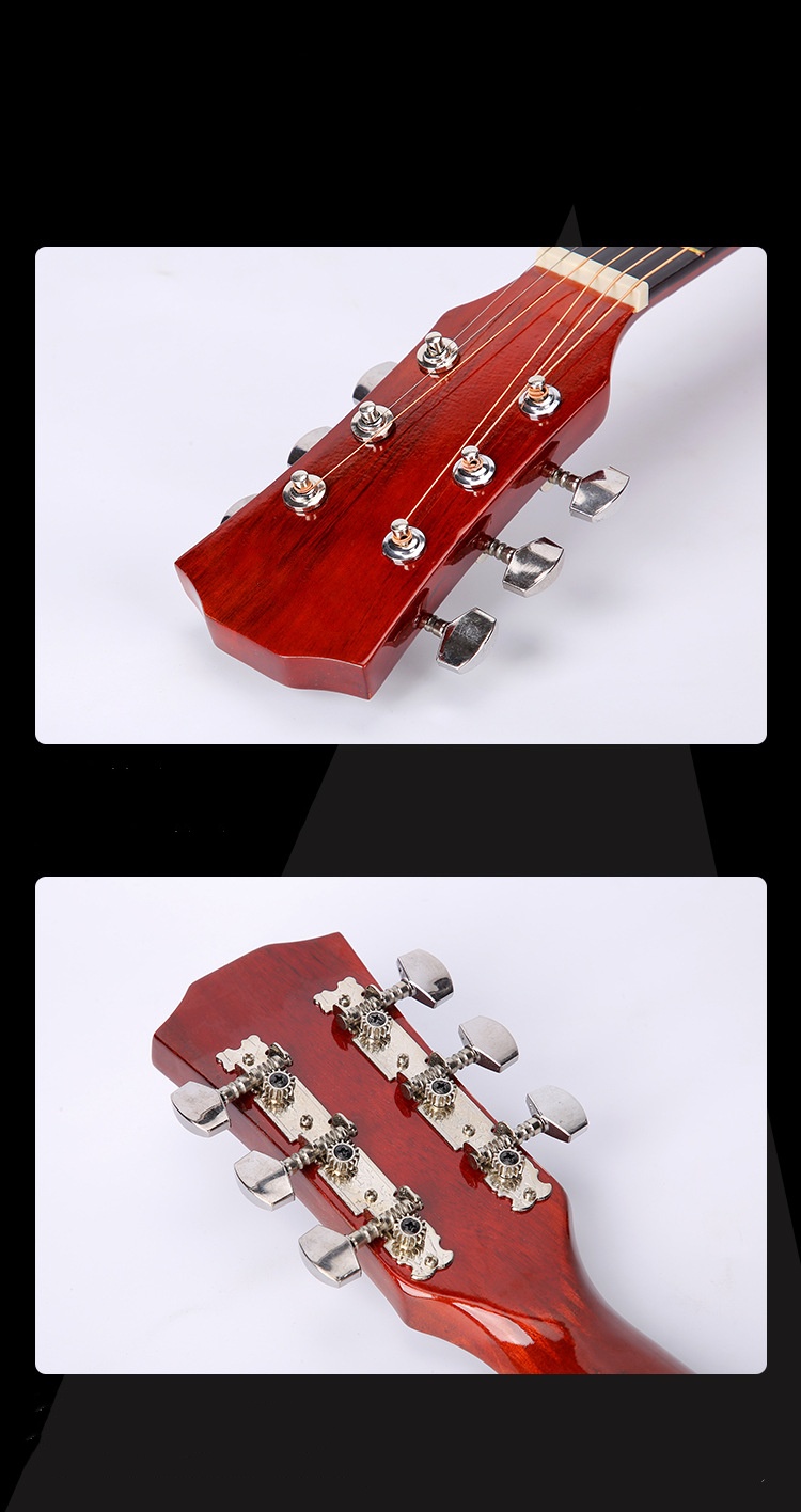 Wholesale 30 34 36 Inch Round Barrel Entry Level Beginner's Finish Glossy Practice Guitar