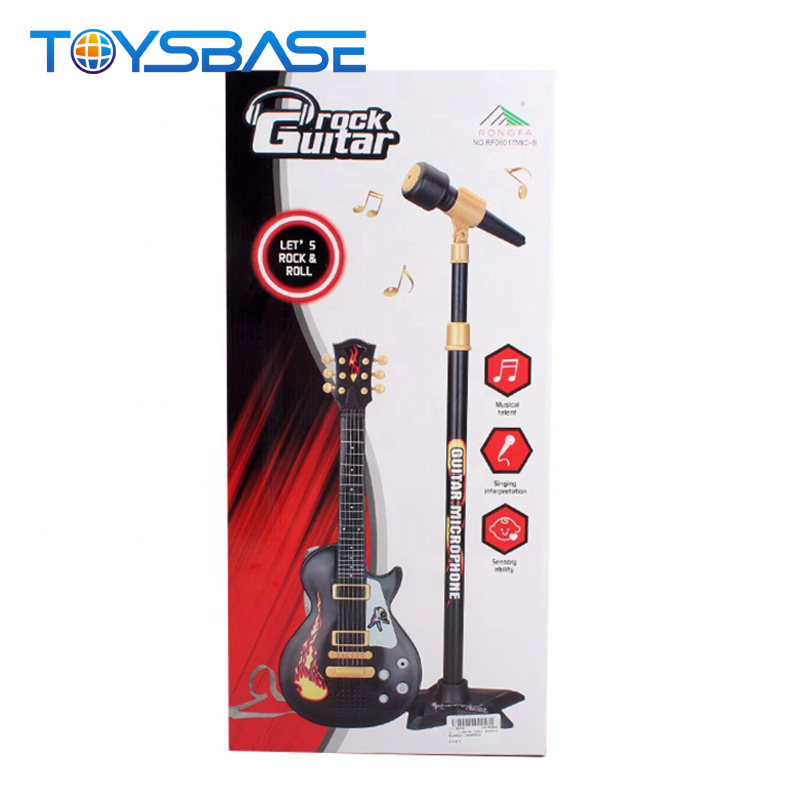 High Quality With Microphone Plastic Toy Kids Electric Guitar