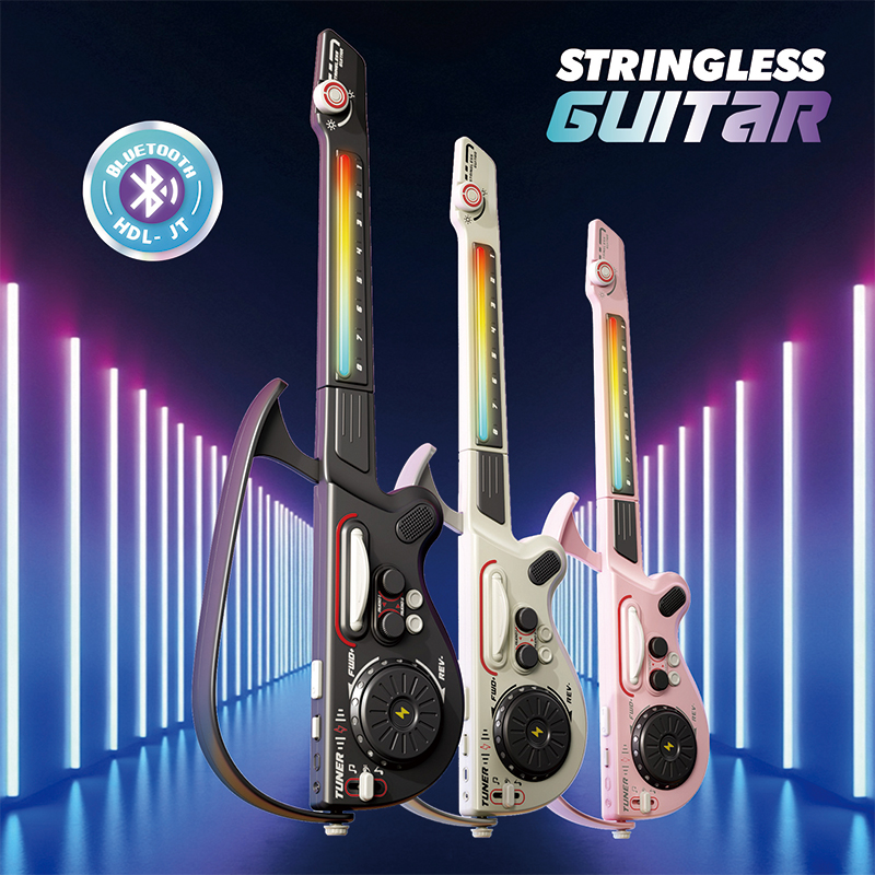 Hot Selling Learning Educational Gifts Cartoon ABS Plastic Multifunctional Children Electric DJ Guitars Musical Toy Instruments