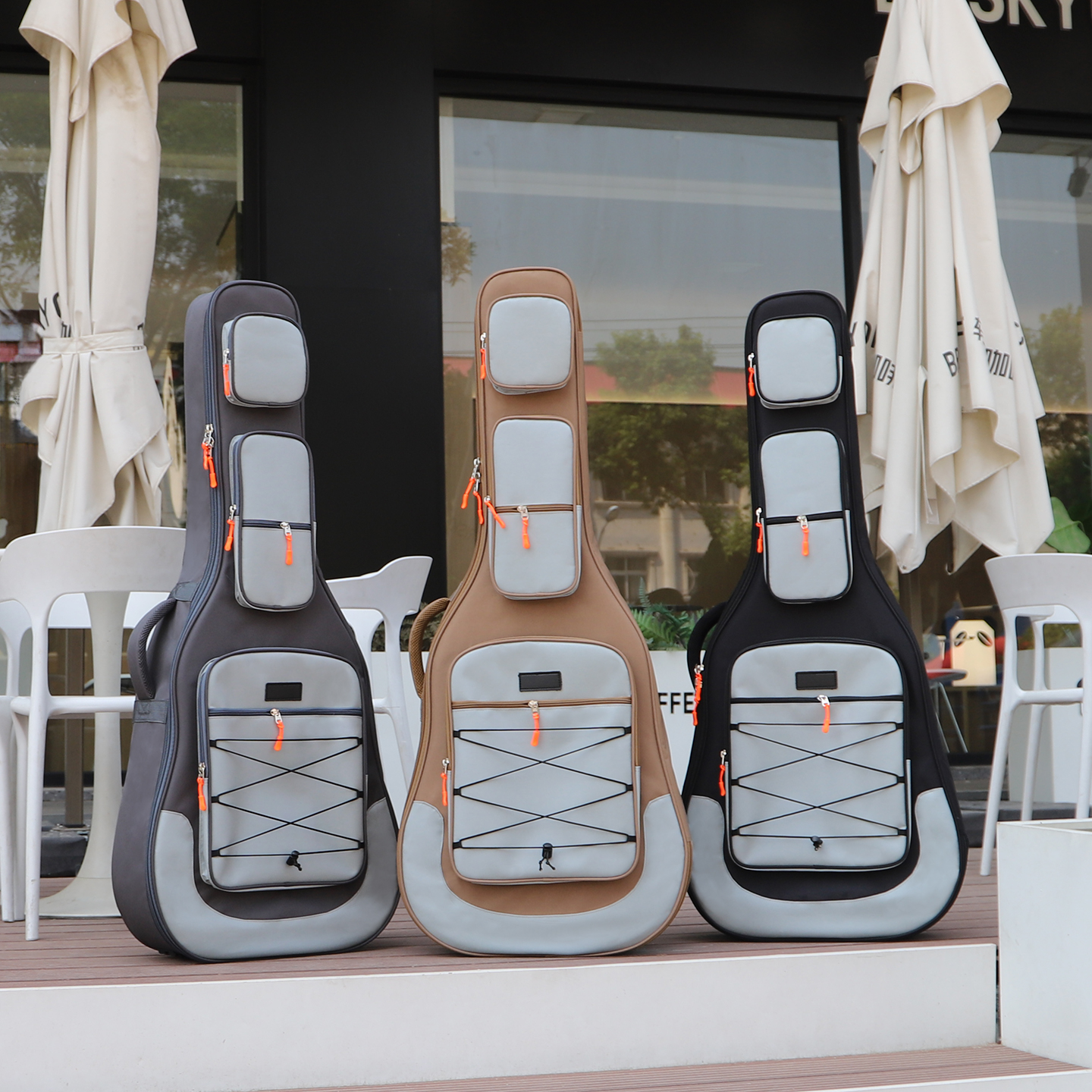 Factory Wholesale Waterproof Acoustic Guitar Bag 40/ 41 Inch Thick Foam Padded Double Shoulder Guitar Gig Bag With Big Pockets